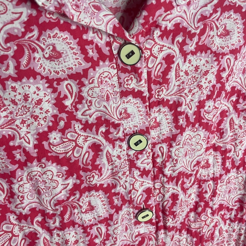 J. McLaughlin Mock Neck A-line Cotton Shirt Dress Sz Large Pockets - Picture 3 of 8